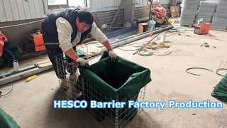 HESCO-productieproces voor defensieve barrières | Van grondstoffen tot eindproduct