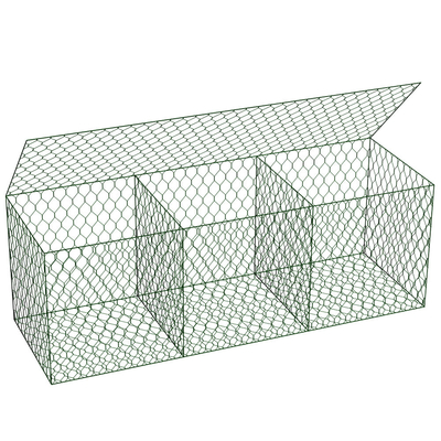 De ijzerdraad Mesh Metal Gabion Cages Galvanized/Pvc bedekte 3mx1mx1m met een laag