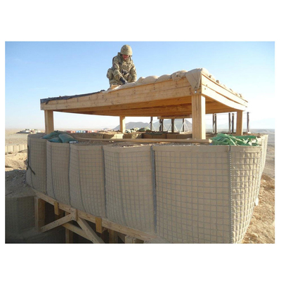 Draagbare gelaste vierkante militaire zandmuur Hesco-barrière 3x3 inch