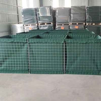Gegalvaniseerde Las Anti-corrosie HESCO Defensieve Militaire Barrière Muur Met Donker Groen In Canada
