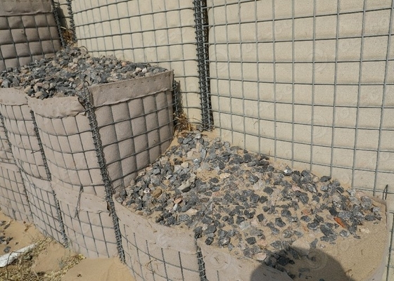 Lange gebruiksduur UV-bestendige geotextiel bekleed zware defensieve zakken zandmuur Hesco militaire barrière