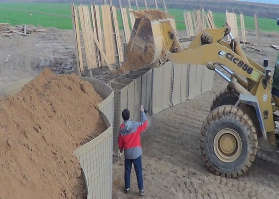 2x1x1 mesh Gabion Hoog beveiligde opvouwbare militaire barrières Containermuren voor bunkers