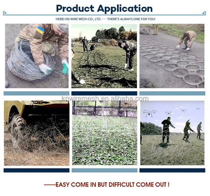 Onopvallend obstakel hek Beveiliging Tank Militaire barrières Mesh Steel Wire Mesh Trap Netting Wire Network Woven Rings