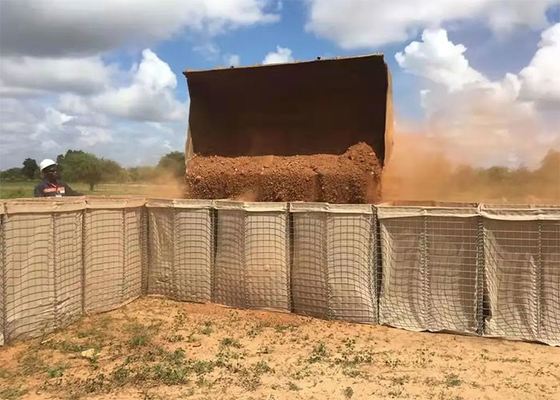 Explosiebestendige zandbeveiligingsmuur defensieve barrière
