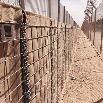MIL 10 Hesco-barrière met zware zinkcoating als tussentijdse oplossing voor een overstromingsbarrièreproject op korte termijn