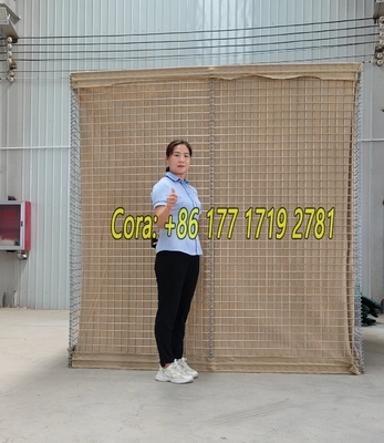 MIL1 1,37m hoog Galfan gecoat gelast Gabion Lijn Met Geotextiel Militaire Grade HESCO overstromingsbarrières In de VS markt