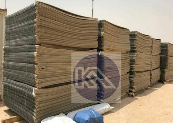 Zwaar zink gecoate stof bekleed gabion mand Gebruik voor defensieve barrière bescherming versterkingen en explosiebestendige muren