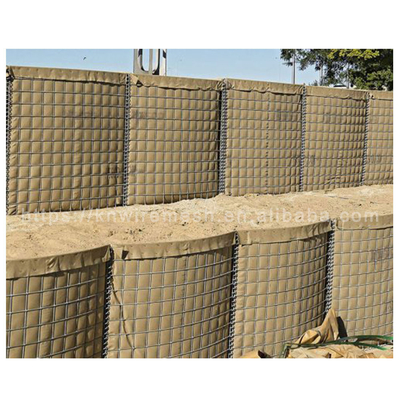 350 g Zink Aluminium Materiaal Beschermende barrières Las Gabion Muur Met Zand / Groen Geotextiel