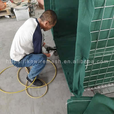 350 g Zink Aluminium Materiaal Beschermende barrières Las Gabion Muur Met Zand / Groen Geotextiel