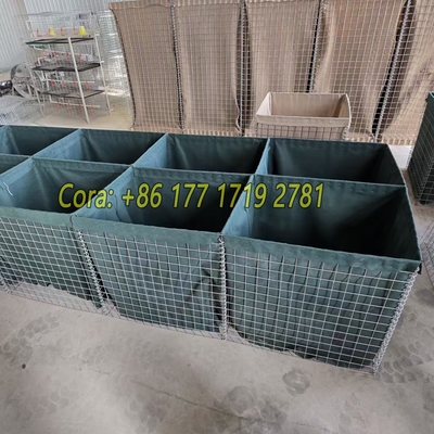 Militair Hesco Bag 2.74m Hoog gegalvaniseerde verdedigingsbarrière Beschermingsmuur gemaakt door gelaste Gabion Box