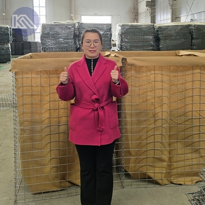 Galvanized Steel Wire Hesco Barrier MIL-8 1.37m x 1.22m x 10m