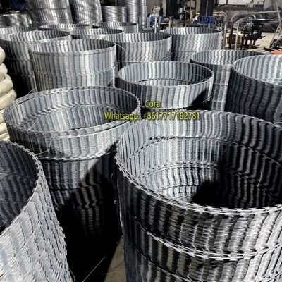 Stainless Steel Cross Type Security Barbed BTO-22 Razor Wire Protection Fence