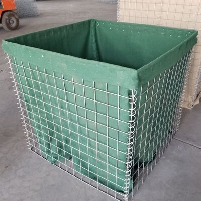 Galvanized Iron Wire Welded Mesh Gabion Defensive Barrier With Square Holes 4mm Wire Gauge Earth-Filled Perimeter Security