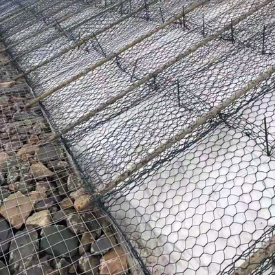 Netwerk van de ijzerdraad 2.0mm Hexagonale Gabion-Gegalvaniseerd/Pvc Met een laag bedekte Mand Muur