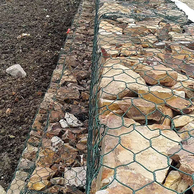 Pvc-Grijs 2x1x1m Gabion Mesh Basket 6x8 voor Steen