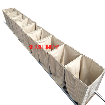 Met zand gevulde Mil 1 militaire Hesco-barrières met geotextiel