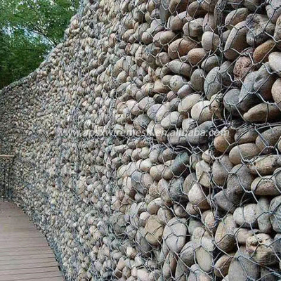 Behoudende Muur die Pvc Met een laag bedekte Gabion-Gegalvaniseerd Doos Heet gebruiken
