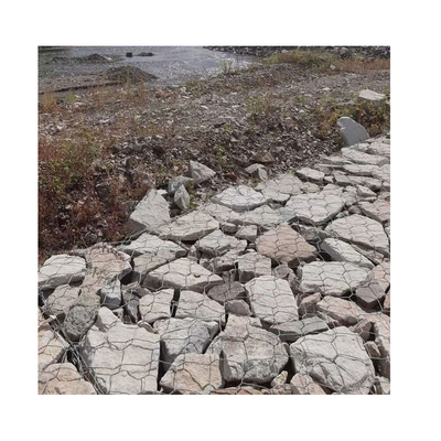 Hexagonale Pvc Met een laag bedekte Gabion  Stone Cages 2x1x0.5m Bestand Erosie