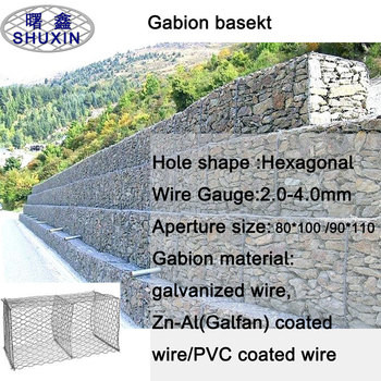 2m x 1m x 1m Gabiontasten van staal met draaddiameter 3,0 mm