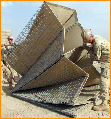 1.37*1.06*10m Barricade Militaire Hesco Barrières gegalvaniseerde zandzakken Mil 10