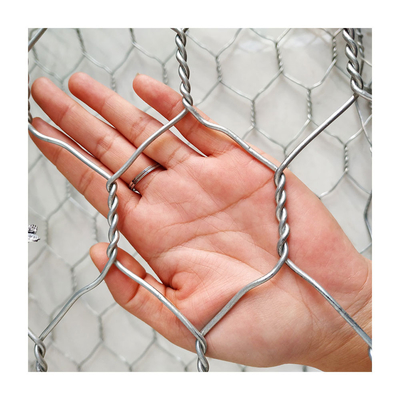 2x1x1m gegalvaniseerd Gabion Box Metalen Draad Gevulde Steen