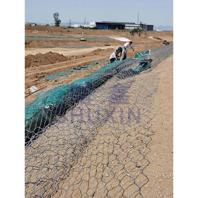 IJzeren draad 2,7 mm gegalvaniseerd Gabion gat 8 * 10 cm geweven voor stenen
