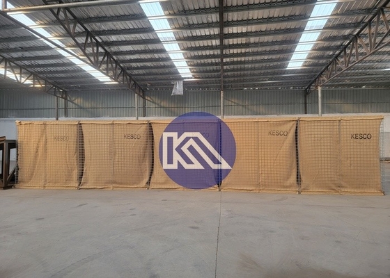 Gegalvaniseerde zandmuur Afweerbarrière Afweer Geweld Gabion Mesh Afweer Bastion Blast Wall