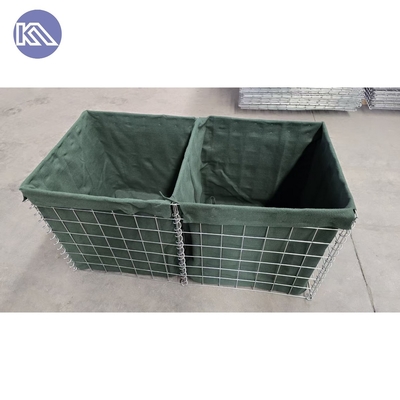 Duurzaam HDP gegalvaniseerd MIL19 2.74M Hooggeweld Gabion Box Geotextiel Stof bekleed defensieve bastion barrières