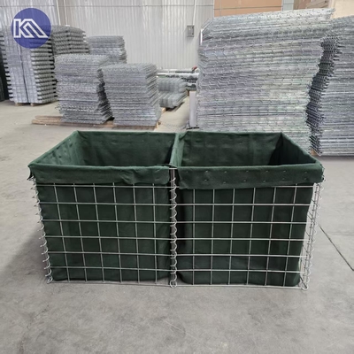 Heavy Duty 3 Inch Mesh Hole Gabion Basket MIL1 1.37M High Hesco Barrier Welded Gabion Box Bekleed met Geotextiel Stof