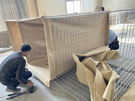 Gegalvaniseerde zandmuur Gelast defensief barrière explosiebestendige kooi overstromingsbescherming Gabion explosie muur geotextiel bastion barrières