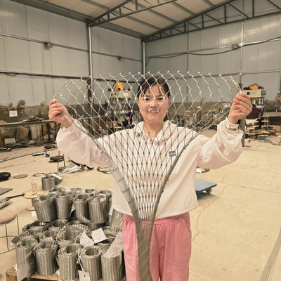 Constructie van dierenhekken Flexibele balustrade Roestvrijstalen draadkabelnet voor klimplanten / Kabelnet