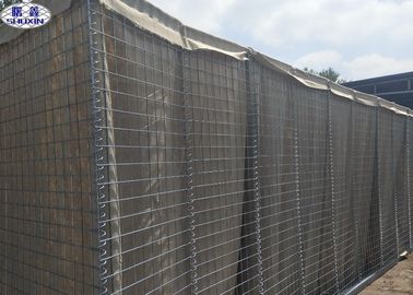 De militaire barrière van de Zandmuur HESCO, Verdedigings Behoudende Muur voor de Verenigde Naties