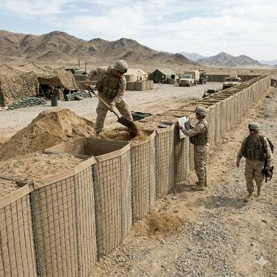 Defensieve barrière 3 "X3" gelast staal Gabion zandzakken Bastion overstroming perimeter beveiliging beschermende muur