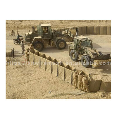 Zwaar gegalvaniseerd ijzeren draadnet zandvullen Mil10 defensieve barrière Muur HESCO militaire barrières
