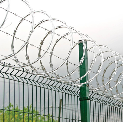 High Security Razor Ribbon Spiraal van prikkeldraad voor grensmuur en luchthaven hek bescherming