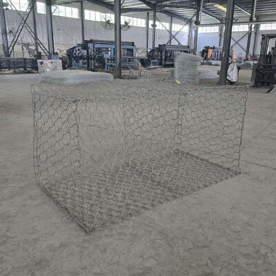 Geweven gabion mand   Hexagonale gedraaide draadnetten voor erosiebestrijding, overstromingsbescherming en landschapsbehoudmuren