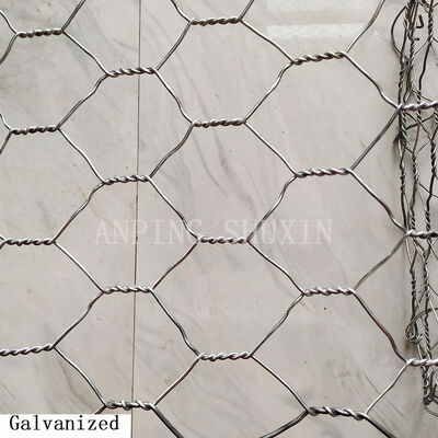 Gegalvaniseerde 6*8cm Hexagonale Gabion Mesh 1*1*1m Gabion Basket Retaining Wall