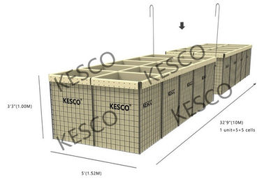 Mil 4 van het het Bastion Opvouwbare Metaal van Defensiehesco de Veiligheidsbarrière 3 het Netwerkgat van“ X 3“