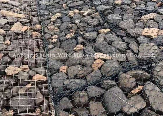2.0mm de Pvc Met een laag bedekte Manden van Brugbescherming Geweven Gabion