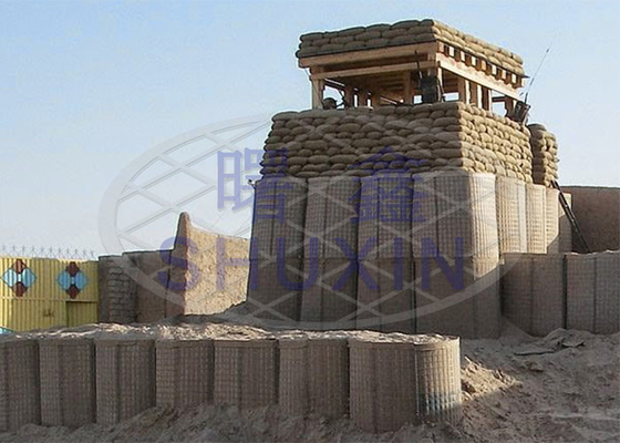 Hete Gegalvaniseerde Gelaste 4mm Hesco barricaderen Dozen met Geotextile