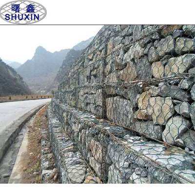 Hexagon Dubbele Gegalvaniseerde 3mm Gabion Mesh Basket Preventing Rain Retaining Muur