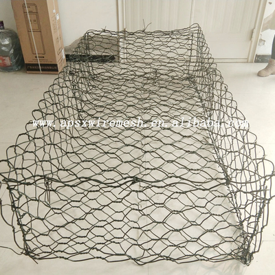 Het dubbel verdraaide de 6x8cm Gegalvaniseerde Gabion-Zeshoek die van Mandensteen Gevulde Kooien Rots het Breken verhinderen