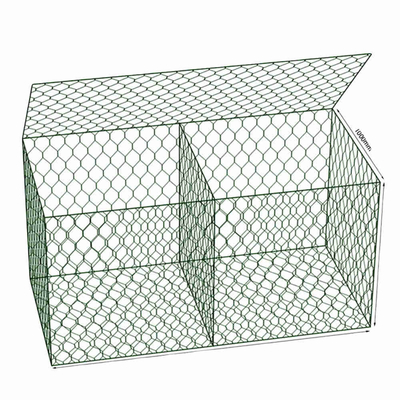 Groene 6mx2mx0.3m Hexagonale Gabion Mand Gegalvaniseerde het Ijzerdraad Mesh Rock Box van pvc