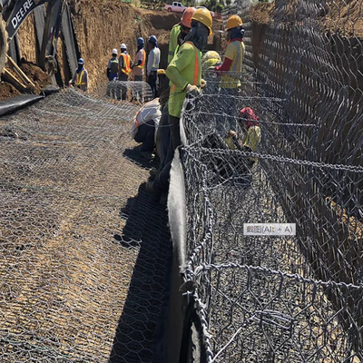 SGS die Gabion-Kooien 2x1x1m 3x1x1m 4x1x1m Gegalvaniseerde 5x1x1m vullen