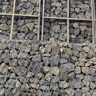 2m X 1m X 1m Norm Gegalvaniseerde de Kooi Hexagonale Draad Mesh For Retaining Walls van de Staalsteen